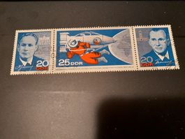 Rare! Bloc de 3 timbres DDR avec cosmonaute, 1978