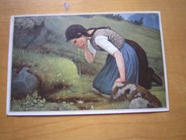 No 8 Postkarte Dame die trinkt 1921