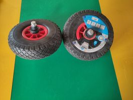 2 x Rad Vollgummi mit Halterung 26 cm