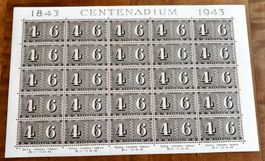 1943 Zierbogen "100 Jahre Postmarken" Nr. 258 **