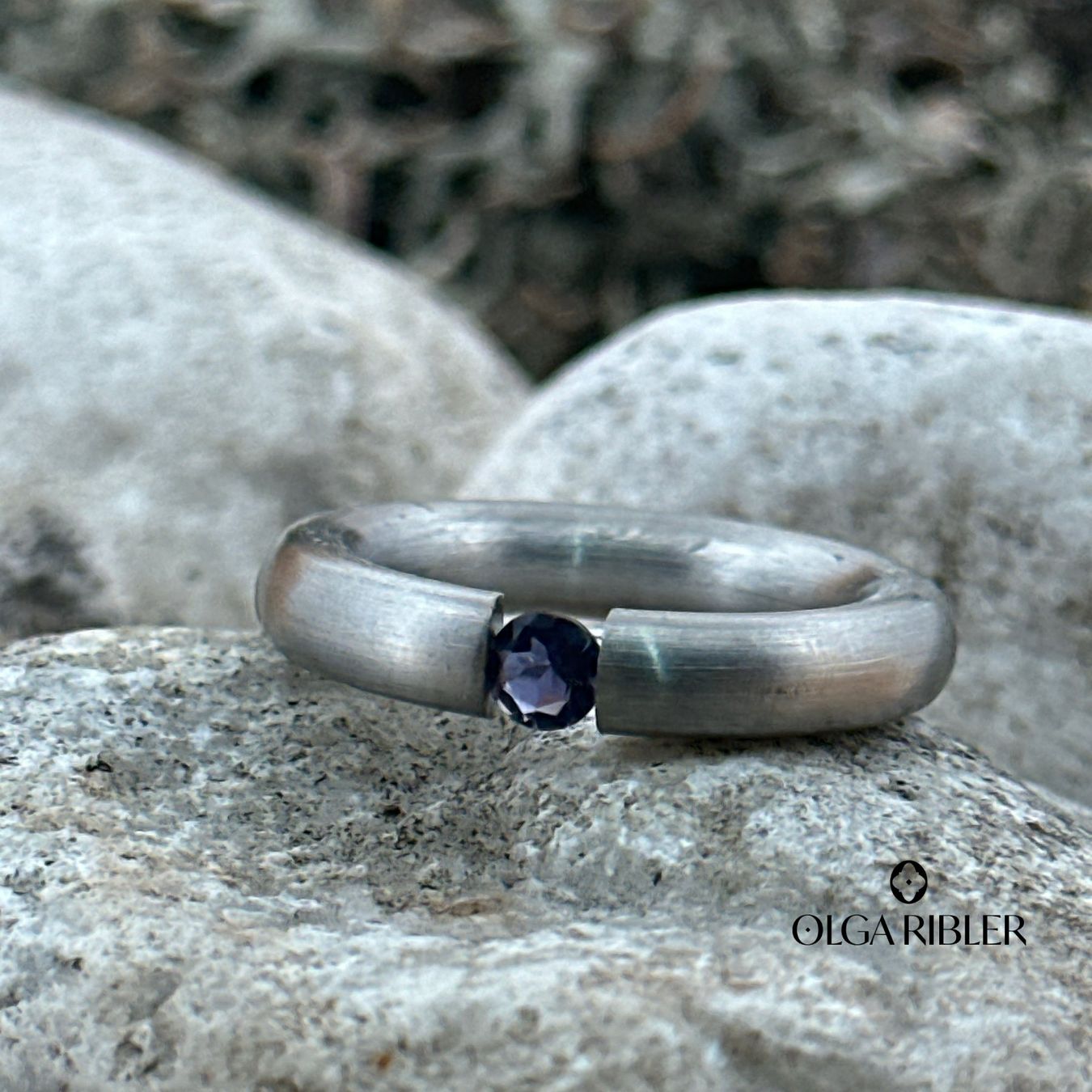 Olga Ribler Ringe: Edelstahl Pneu Ring mit Iolith  Ringgrösse 52 – Neu (gemäss Beschreibung) aus Luzern von Schmuckoutlet 6