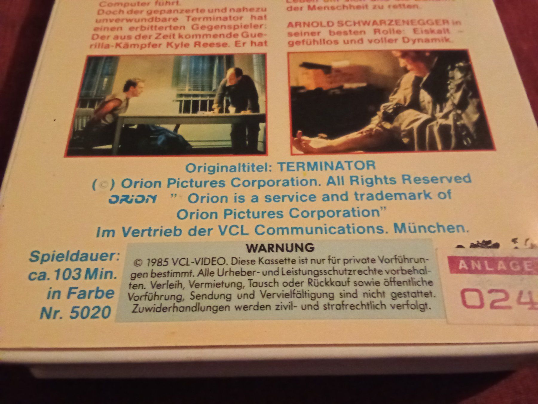 Toutes les VHS: Terminator VCL VHS 5020 – D'occasion à Remetschwil par Hofiii 3