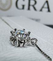 Collier argent avec diamant de moissanite de 0,5 ct certifié