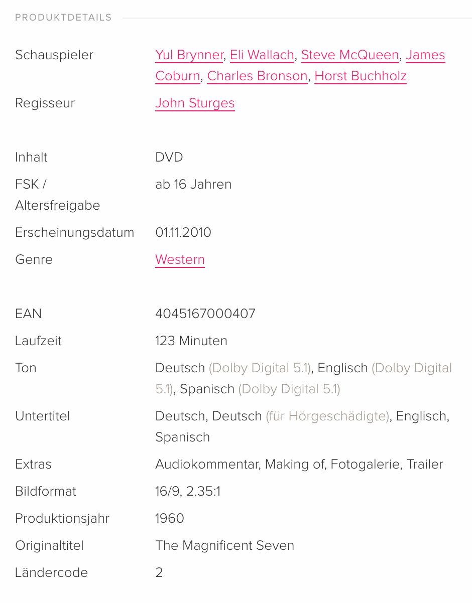 Alle DVDs: Die glorreichen Sieben (Bronson, Wallach, Brynner, McQueen) – Gebraucht aus Brunnen von Barfly5 2