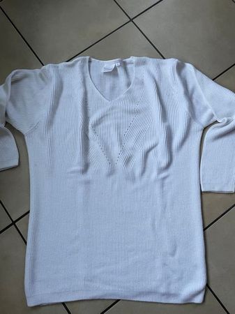 Damen Pullover weiss L 64% BW und 36% Viskose