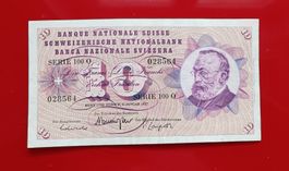 Alte 10 Fr NOTE SCHWEIZ Typ Gottfried Keller 06.01.1977  SER