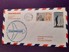 Flugbrief New York-Zürich, 20J. Nordatlantik, 2.May 1967