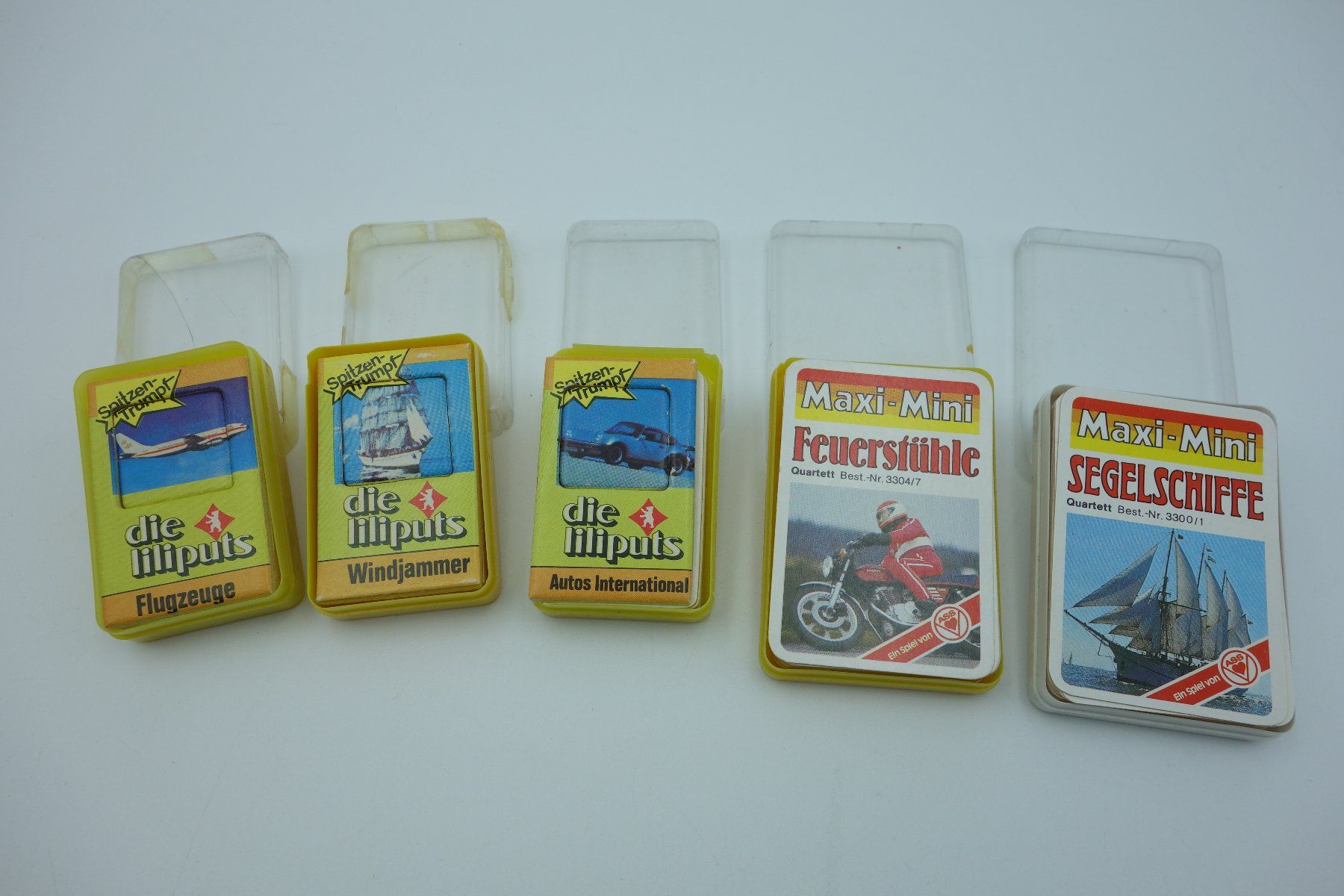 Giochi: 3 Die Liliputs +2 Maxi Mini Quartetts, Auto, Töff, Flugzeuge – Usato da Wil SG venduto da Donaldus