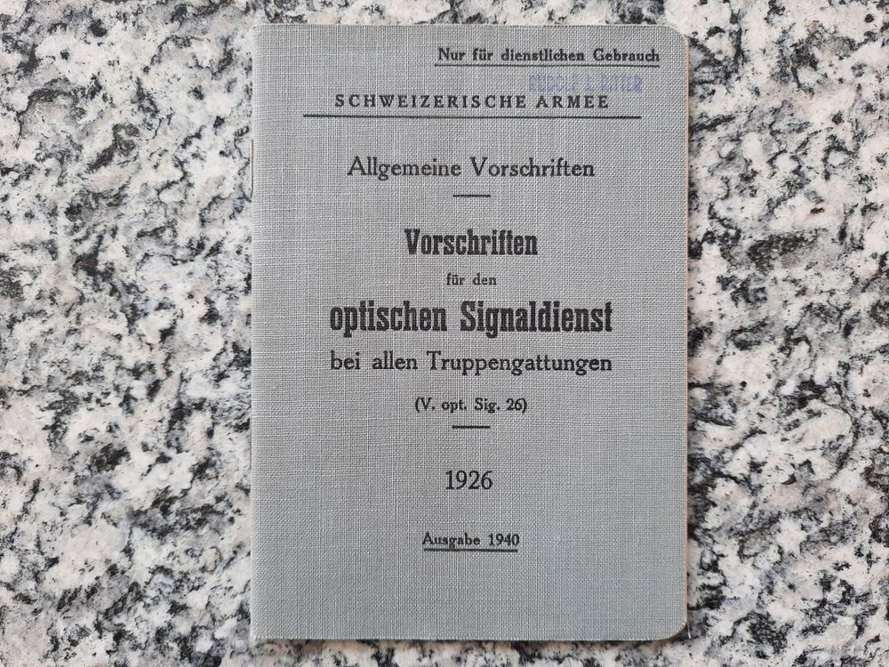 Vorschriften für den optischen Signaldienst 1940 | Kaufen auf Ricardo