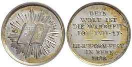 Bern, Silbermedaille 1828, 300 Jahre Reformation (a)