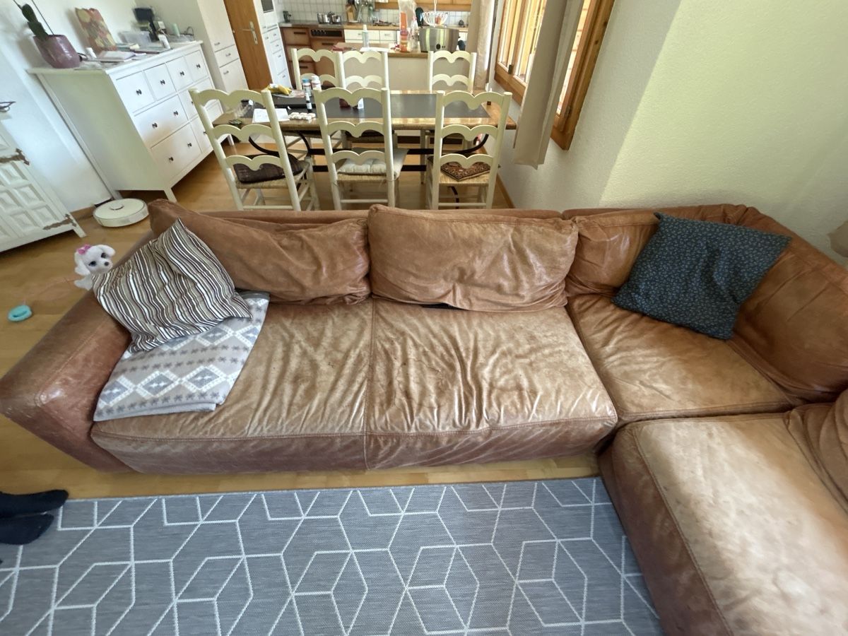 Sofas: Ecksofa Leder braun gebraucht – D'occasion à Melchtal par Eglirupfer 2