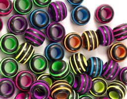 Acryl Bastelperlen bunt gestreift. 50 Stück