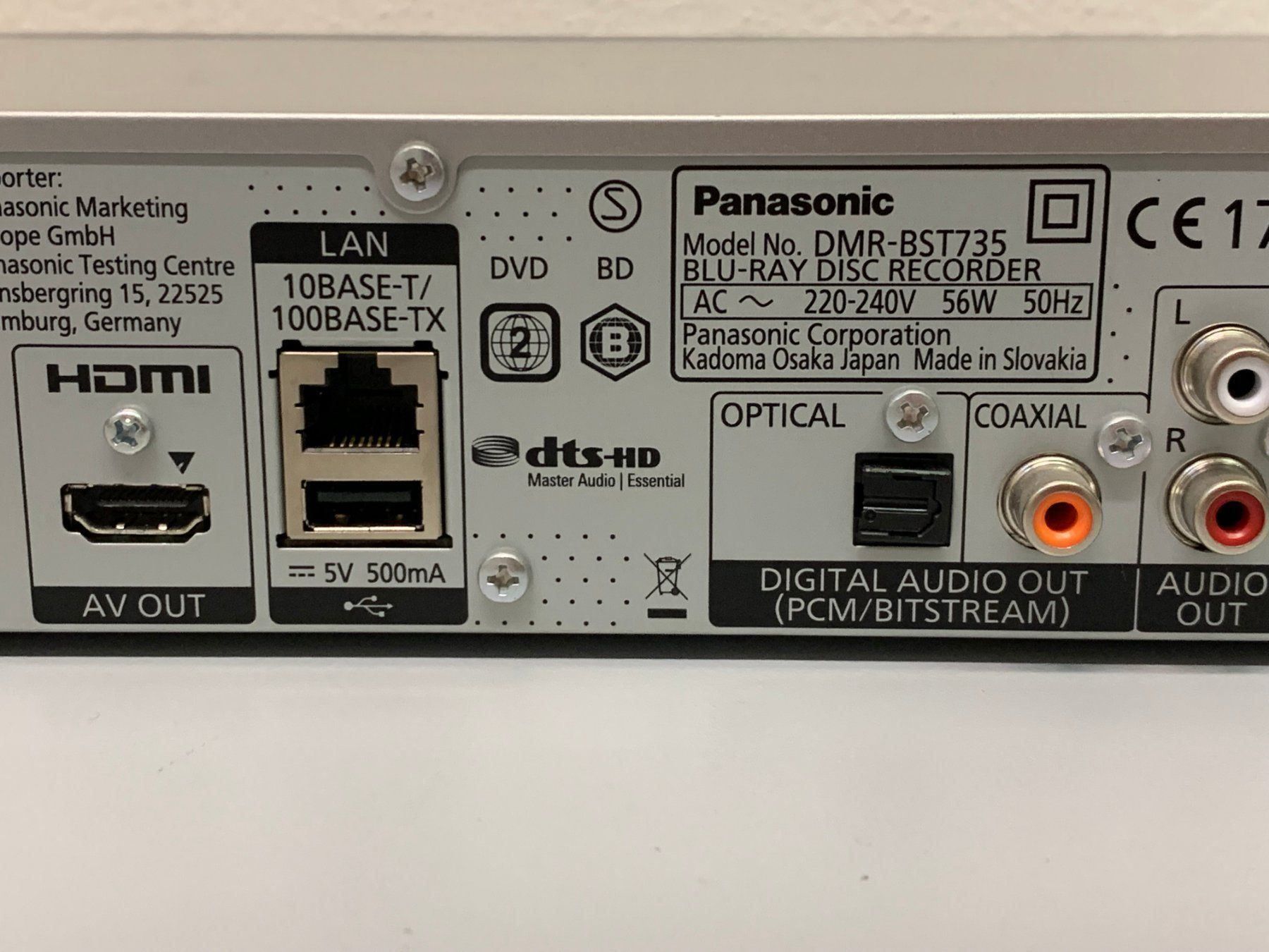 プレーヤー panasonic BLU-RAY DISC RECORDER Panasonic Blu-Ray Recorder DMR-BST735 (Neu (gemäss Beschreibung