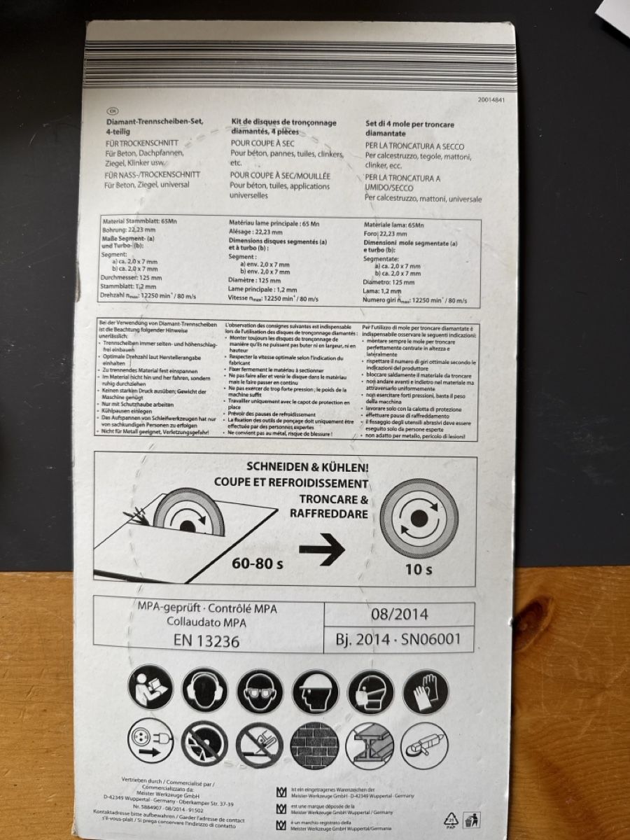 Tous les outils: Trennscheiben Set Workzone und Schleifscheiben Rasta – Neuf (Voir description) à Ebikon par Bjon23 1
