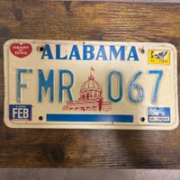 🇺🇸 Vintage U.S. Autoschild - Alabama FMR-067