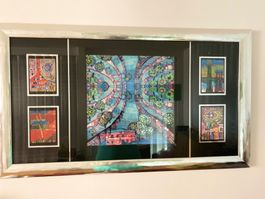 Friedrich Hundertwasser, Hauptbild „grüne Stadt“ , 63x110cm
