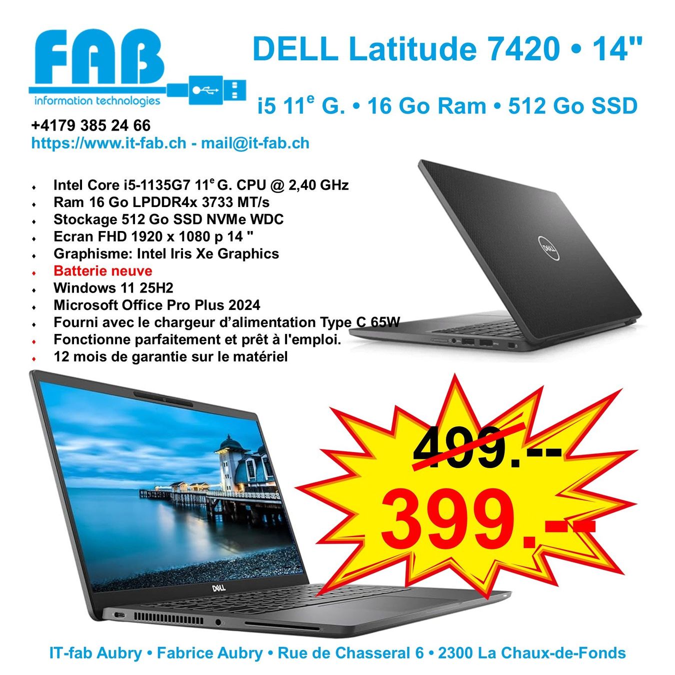 Dell Notebook: DELL Latitude 7420 • 14" – Usato da La Chaux-de-Fonds venduto da it-fab