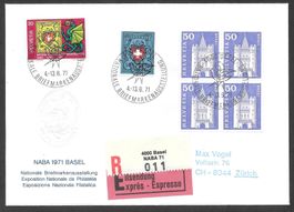 Exprès-Sonderbrief W44 S. 764 NABA Basel 4.-13.6.1971