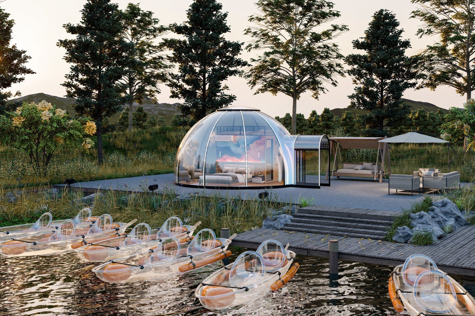 Tende & Padiglioni: Zelt Glamping Bubble Suite Transparent – Nuovo e nell'imballaggio originale da Obermumpf venduto da ChantalSara