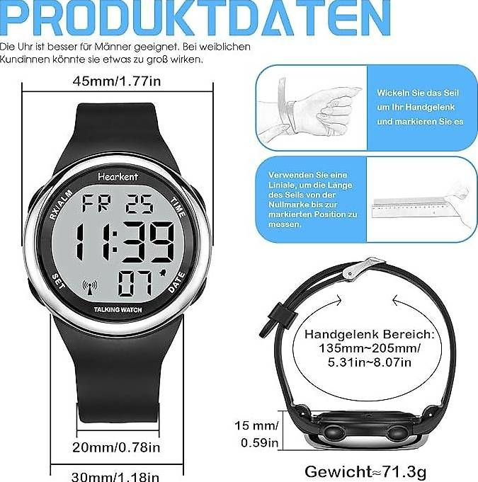 Orologi: Sprechende Uhr für Sehbehinderte oder Senioren LCD – Nuovo (secondo la descrizione) da Kreuzlingen venduto da Best-Deal-Oase 3