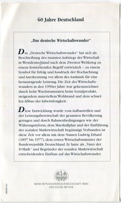 Medaglie: Silbermedaille - Das deutsche Wirtschaftswunder! – Nuovo e nell'imballaggio originale da Basel venduto da Butsch5 3