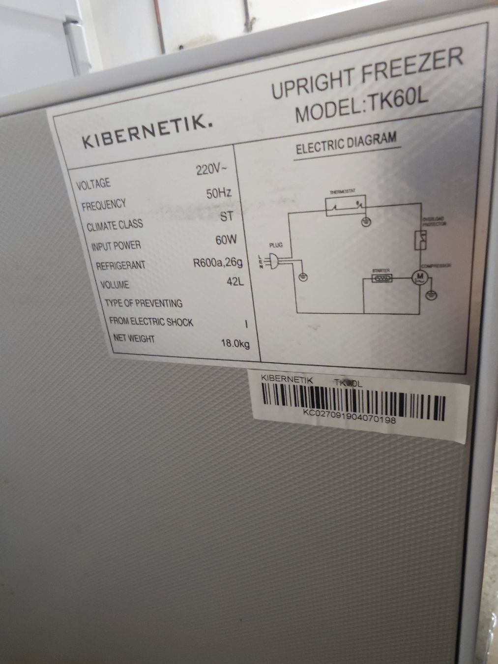 Gefrierschrank: Kibernetik TK60L Gefrierschrank 42L7 – Gebraucht aus Balsthal von tudorf 1