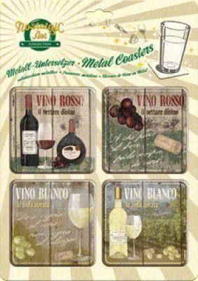 Dessous de verre: 4-er Metall Untersetzer-VINO ROSSO + – Neuf avec emballage d'origine à Rupperswil par big-one-sale 1