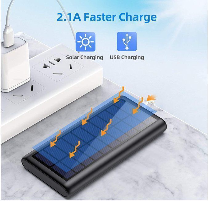 Dispositivi a energia solare: Powerbank 26800mAh, Solarladegerät – Nuovo e nell'imballaggio originale da Bülach venduto da StoreInShop.com 1