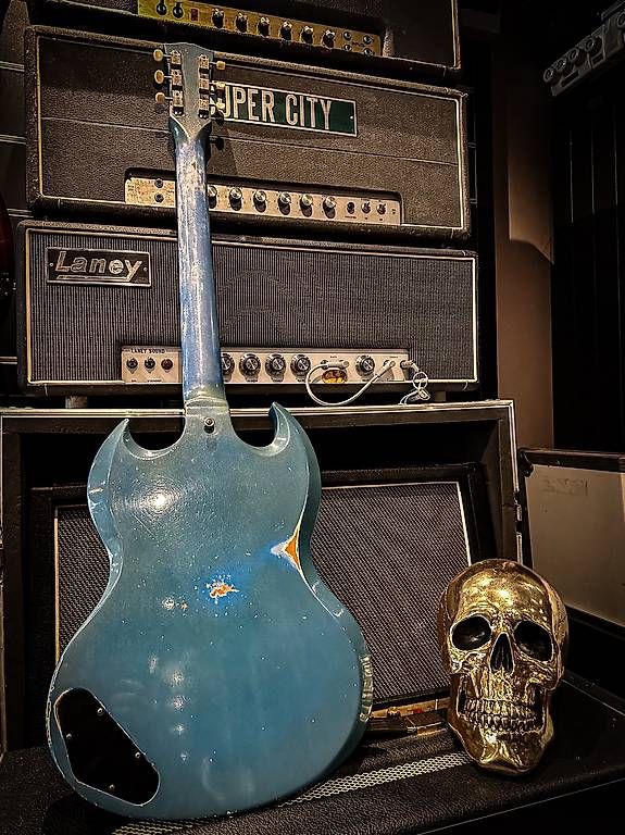 Gibson Strumenti musicali: Gibson replica SG Junior Pelham blue aged – Nuovo (secondo la descrizione) da Montreux venduto da Alligator-AMPS 3
