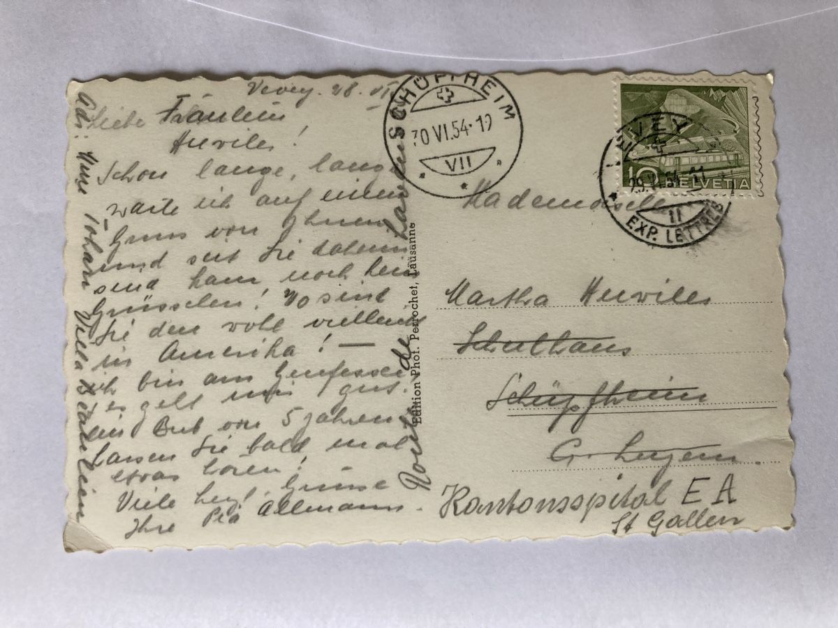 Ansichtskarten: VEVEY Ansichtskarte von 1954 – Gebraucht aus Schüpfheim von Seerose80 1