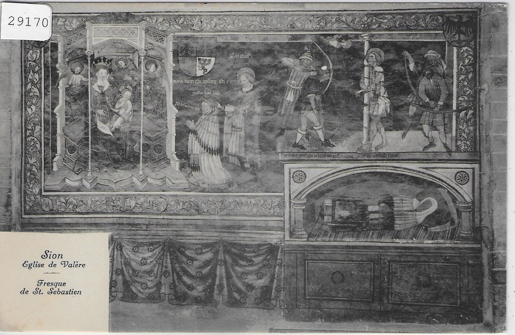 Cartoline postali: Sion - Eglise de Valere - Fresque de – Usato da Ettingen venduto da Kartenplanet