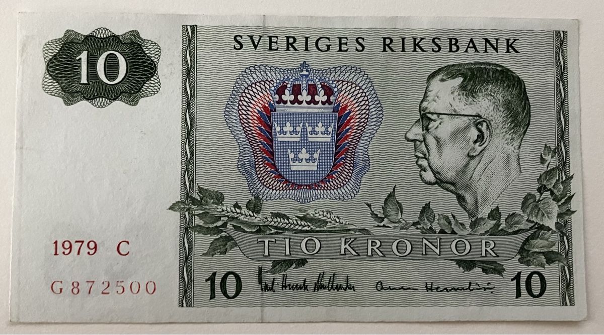 Banconote: Schweden 10 Kronor 1979 – Usato da Algetshausen venduto da Carrhard