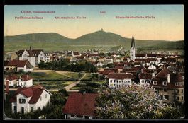 AK Olten, Gesamtansicht mit Frohheimschulhaus und Kirchen