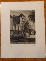 Georges Payer (1879-1946) jolie gravure Lausanne l'évêché