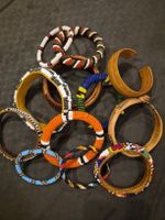 Lots de 12 bracelets perlés ethniques et en cuir faits main