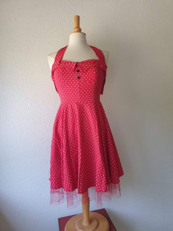 KLEID DRESS S PUNKTE SOMMERKLEID TÜLL VON ANISA top zu pumps
