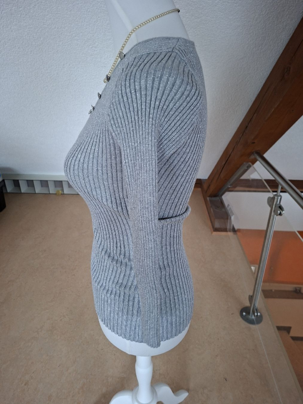 Morgan Maglioni & Felpe: Morgan Oberteil, Grau mit Silber, Gr. XS, 3/4 Arm – Usato da Klingnau venduto da vollmond36 1
