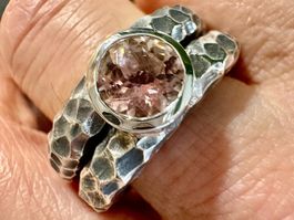 Ring handgefertigt "Pink Turmalin"ein seltener Edelstein
