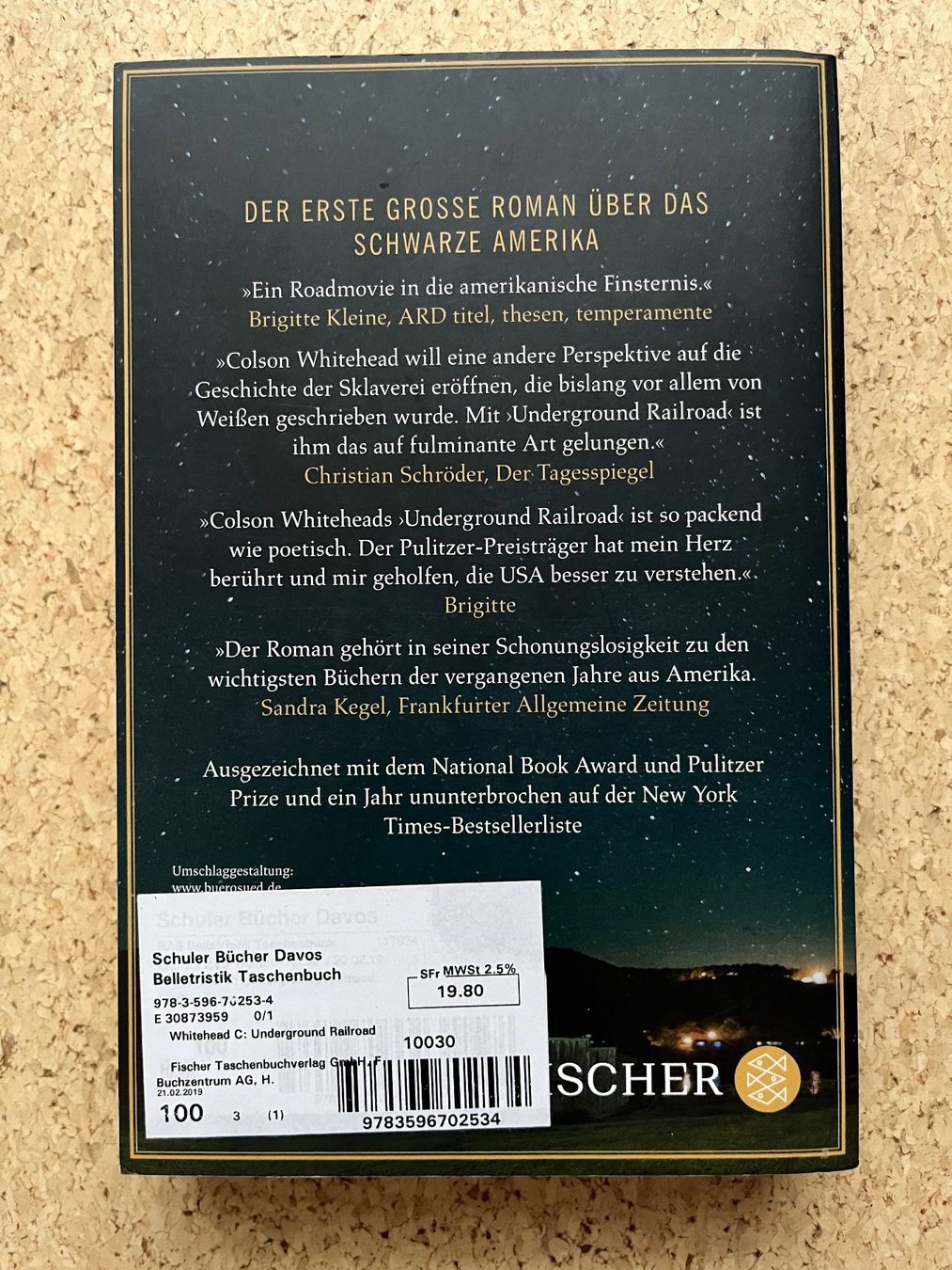 Libri: Taschenbuch "Underground Railroad", Colson Withehead – Usato da Grosswangen venduto da Vita500 1