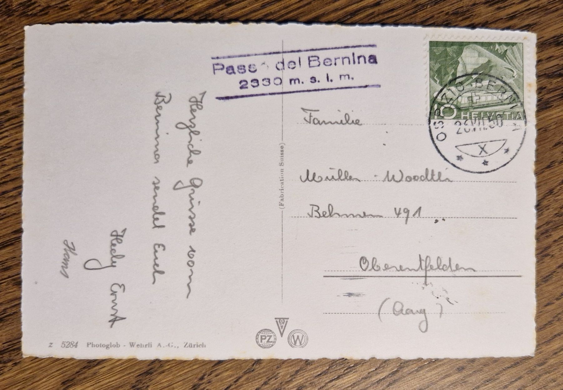 Cartoline postali: Pass del Bernina 1950 – Usato da Ebikon venduto da Donar50 1
