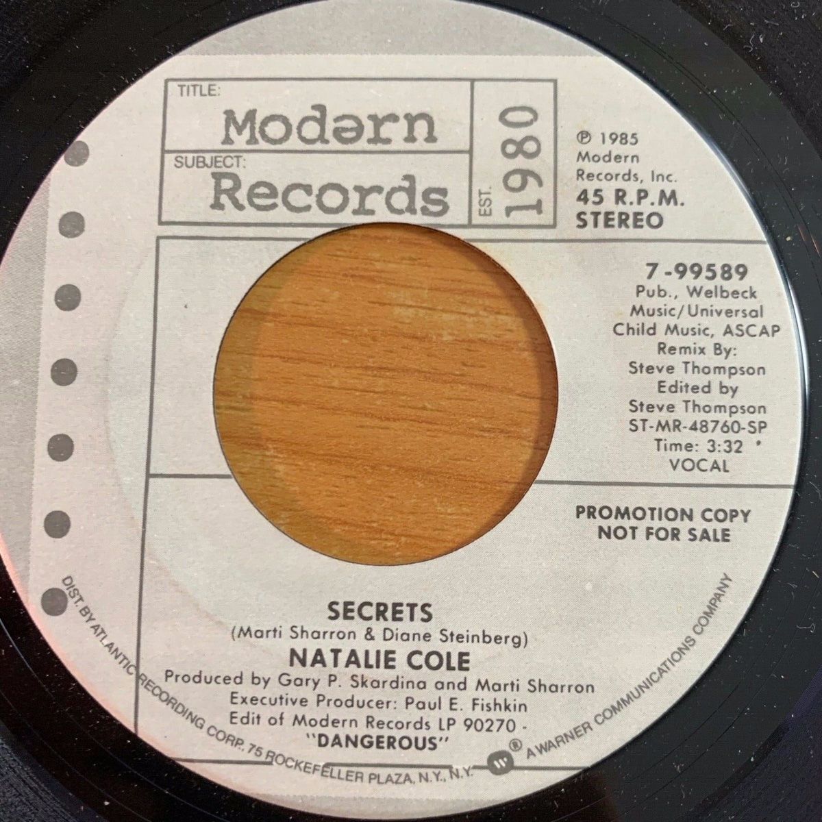 Schallplatten: Natalie Cole - Secrets / US-Promo 1985 - TOP – Gebraucht aus Gais von soundcave57