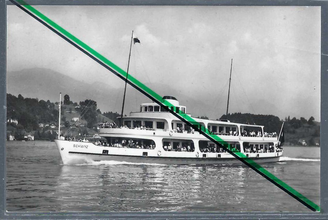 Cartoline postali: Luzerner Becken. Motorschiff 'Schwyz'. – Usato da Horw venduto da SwissSteamMemories