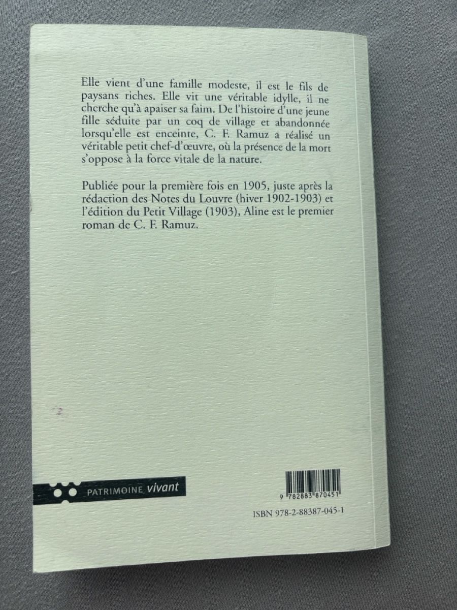 Livres: Aline - C. F. Ramuz – Neuf (Voir description) à Kastanienbaum par ali_vr9f 1