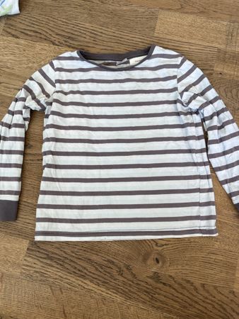 Langarmshirt gestreift braun weiss Grösse 122/128 defekt