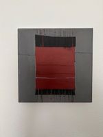 Abstrakte Malerei in Rot und Grau - Einzigartiges Kunstwerk