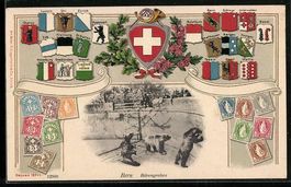 Bern, Bärengraben mit Briefmarken im Pa