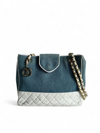 CHANEL Denim Lambskin Tote Sac Tasche