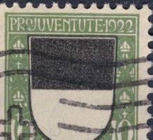Pro Juventute 1922 10c sehr satter Druck, Schrift & Ornament