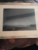 Vintage Landschaftsbild schwarz-weiß im Rahmen