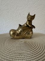 Vintage Messing Katze in einem Schuh